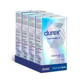 Pack x4 Preservativos Invisible Extra Sensitivo 48 condones - Durex