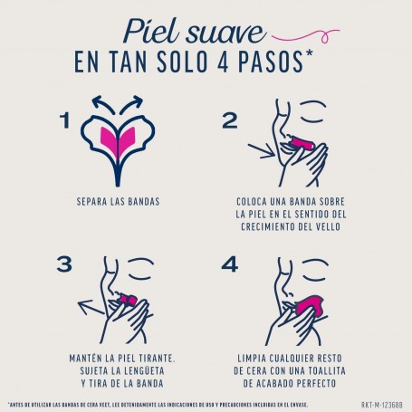 Pack Veet Expert 64 Bandas para Depilación Facial + Neceser