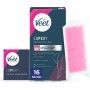 Veet Expert Bandas de Cera Fría Depilatoria para Depilación de Piernas y Cuerpo, con Manteca de Karité, 16 tiras