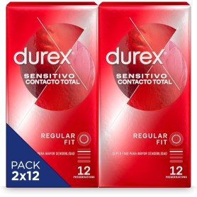 Pack x2 Durex Preservativos Super Finos Contacto Total 12 + 12