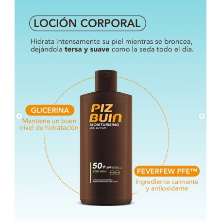 Pack protección solar Crema solar corporal Piz Buin Allergy SPF50 200ml + After sun bronceado 200ml - Piz Buin