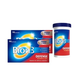 Pack Bion3 Defense X2 complemento alimenticio vitamina D y zinc sistema inmunitario 2x90 comprimidos - Bion