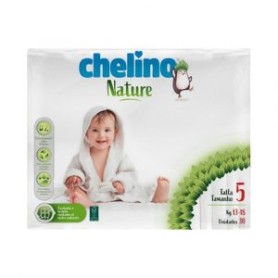 Pañales Chelino Nature Talla 5, 13 -18 kg | Total 28 Unidades - Chelino