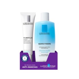 Rutina Ojos Antimanchas: Pigmentclar Contorno + Respectissime Desmaquillante Bifásico - La Roche Posay