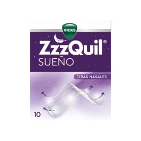 ZzzQuil Tiras nasales para dormir y respirar mejor, reduce ronquidos y la congestión nasal 10 tiras - ZzzQuil
