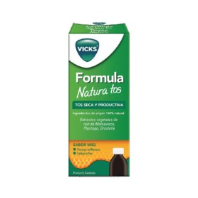Vicks Fórmula Natura Tos Adultos,140 ml. Para la tos seca y productiva. Sabor Miel