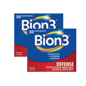 Pack Bion 3 Defense X2 complemento alimenticio sistema inmunitario 2x30 cápsulas - Bion