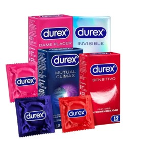 Pack preservativos Durex Dame Placer, Sensitivo Contacto Total, Mutual Climax e Invisible Extra Lubricado - Total 48 condones