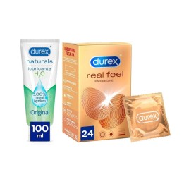 Pack Preservativos Real Feel 24 + Lubricante Naturals H20 - Durex