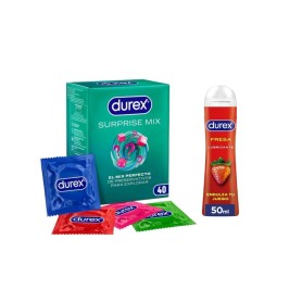 Pack Durex Surprise Mix 40 Condones + Lubricante de Fresa 40 ml - Durex