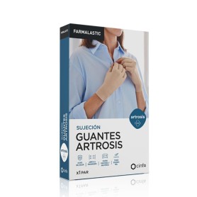 Farmalastic guantes sujeción artrosis color beige alivio del dolor talla mediana 1 par - Farmalastic