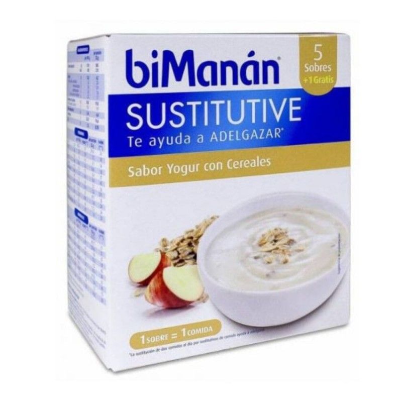 Bimanán BeSlim Crema Sustitutiva Sabor Yogur con Cereales: 5+1 Sobres ...