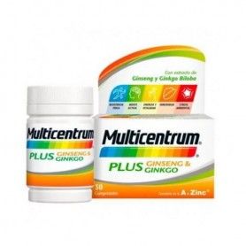 Multicentrum Plus Ginseng & Ginkgo Complemento alimenticio con vitaminas y minerales 30 Comprimidos - Multicentrum