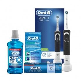 Ritual higiene bucal Oral B Cepillo eléctrico + pasta dental Pro expert 125ml + Seda dental Superfloss + enjuague bucal 24h