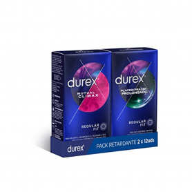 Pack Durex Retardante Preservativos Placer Prolongado + Mutual Climax - 24 Condones