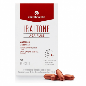 Iraltone Aga Plus es un complemento alimenticio para frenar la caída del cabello 60 Cápsulas - Cantabria Labs